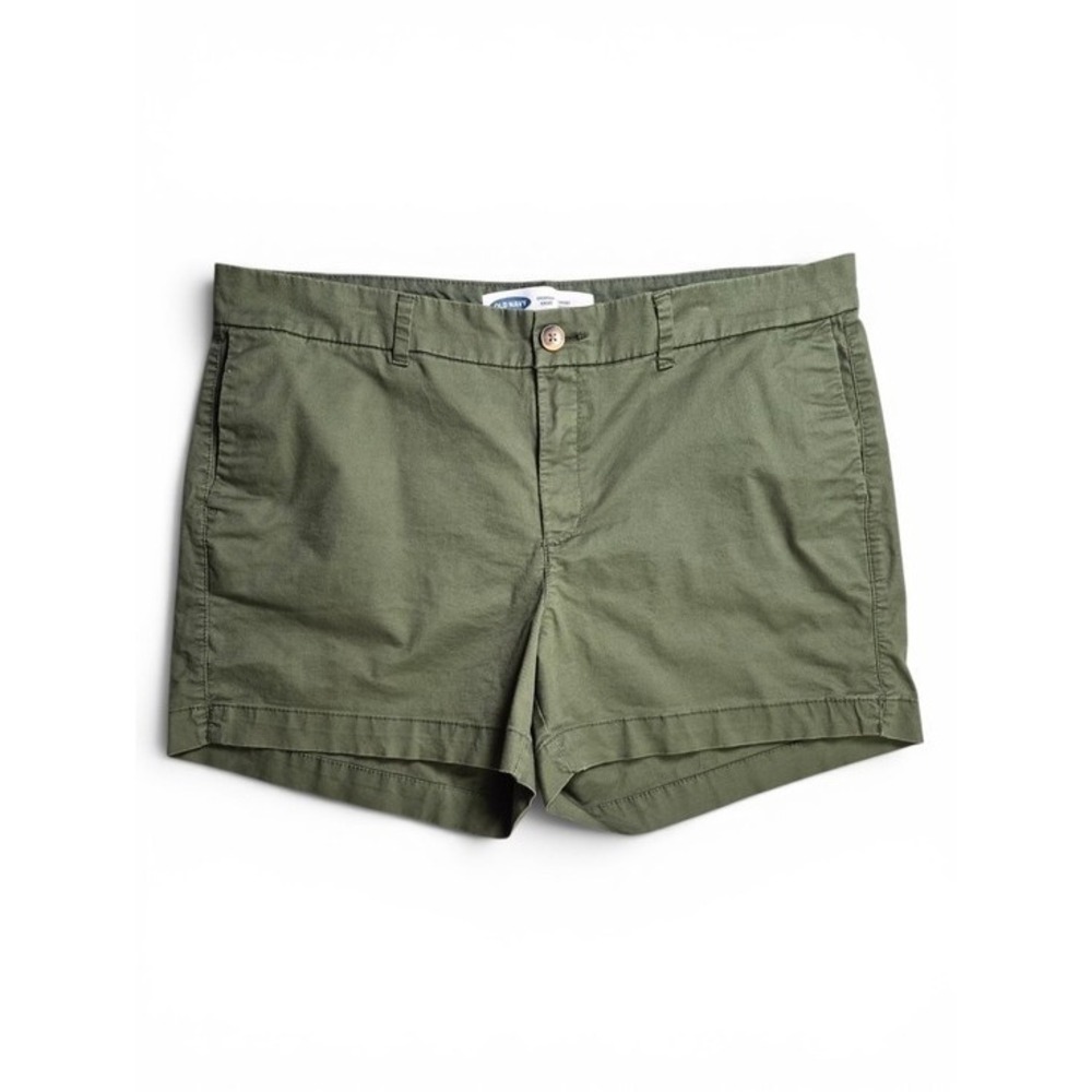 Old Navy Women's Olive Green Chino Shorts 16 Stretch Cotton Summer Casual Travel